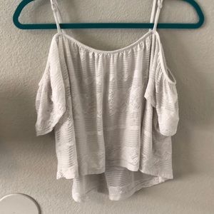 Lace off the shoulder crop top
